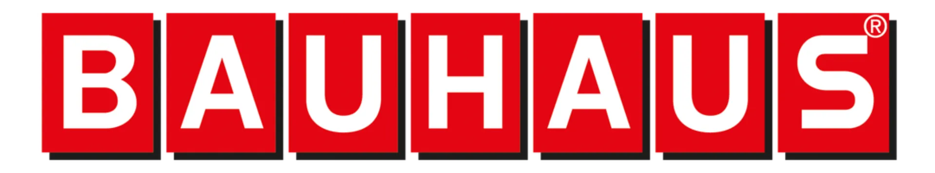 Bauhaus logo på hvid baggrund, kendt for byggematerialer og værktøj.